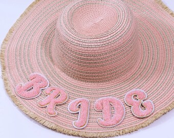 Pink iron-on monogram letters, Individual alphabet fusible letter patches