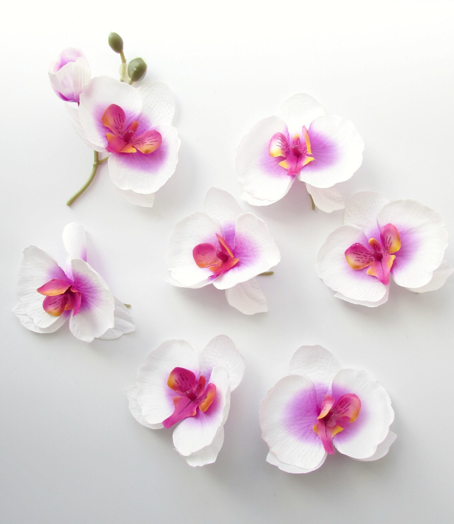 6 Artificial Orchid Flower Heads Fuchsia Orchid Flowers Etsy