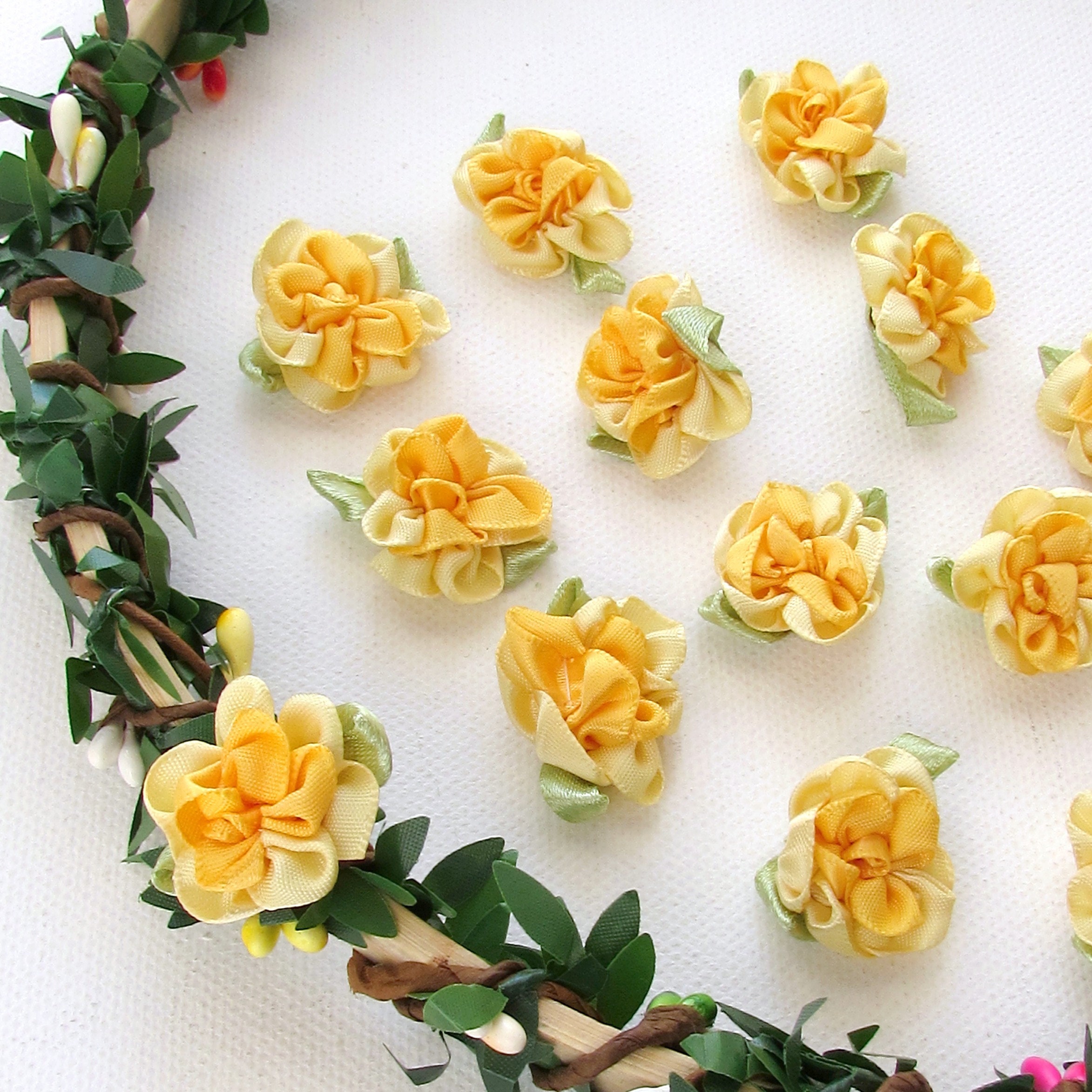 10 French ribbon roses Small fabric flower appliques Sewon Etsy