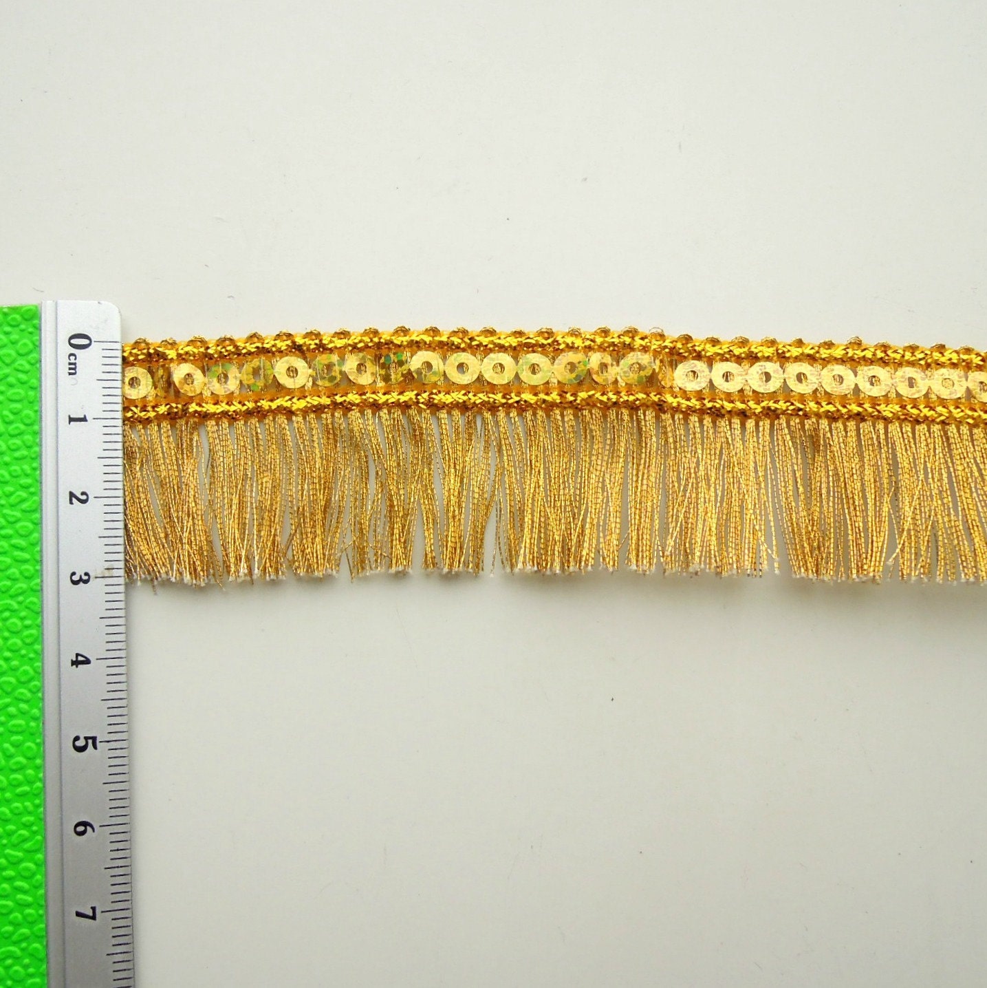 DÉCOPRO 6" (15cm) Sparkling Sequin Chainette Fringe Trim # CFS06, Turquoise Blue #04 (dark Sky Blue) 11 Yards (33 Ft/10m) - Canada