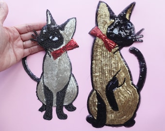 Set of 2 Cat iron on cat patches