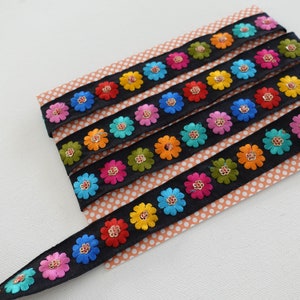 3 Yards Embroidered flower lace 2.6 cm wide image 6