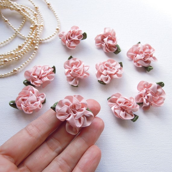 Cute Dolls 10 decorative fabric roses Beige