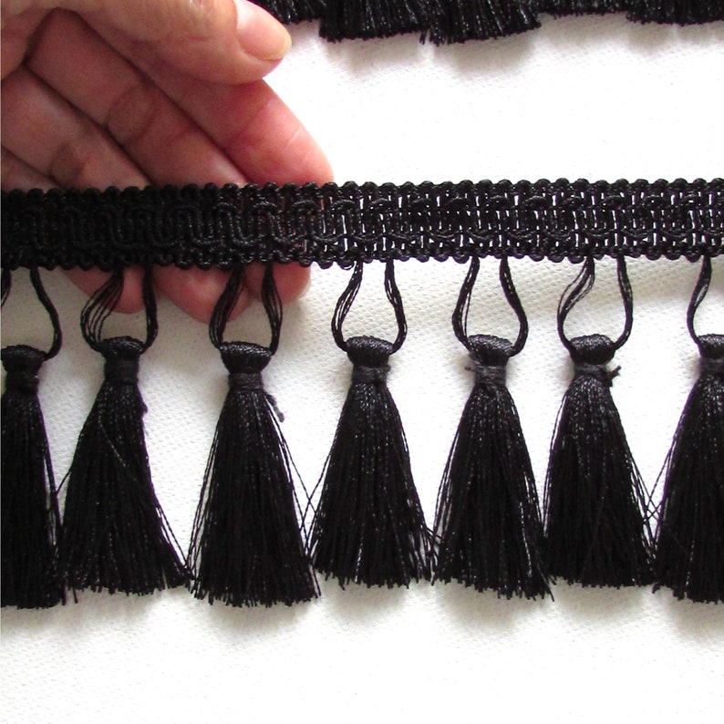 Black Tassel Trim Fringe by the Yard 3 7.5 Cm Lampshade Etsy