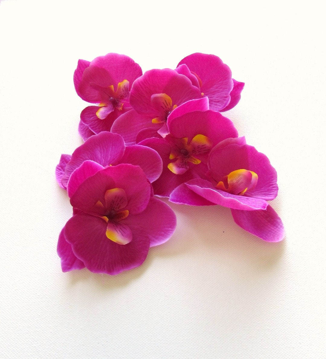 6 Artificial Orchid Flower Heads Fuchsia Orchid Flowers Etsy