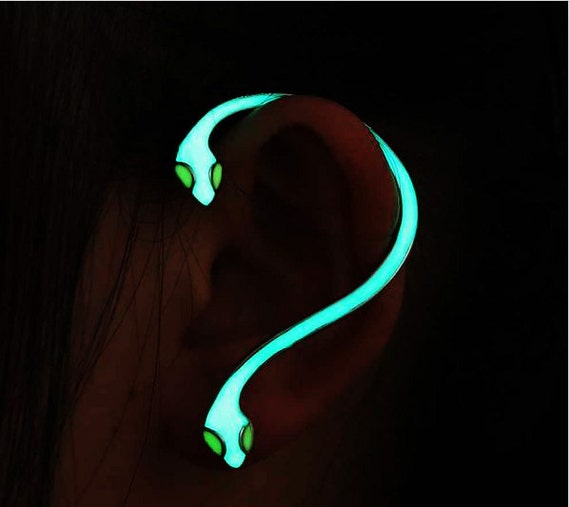 Statement Ear Cuff Snake EarCuff Glow in The Dark Ear Climber