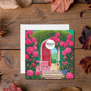 Pacote de 3 cartões de felicitações, adicione sua própria mensagem, cartão de felicitações de portas coloridas, pacote de 3 cartões festivos árabes Mabrook para todas as ocasiões
