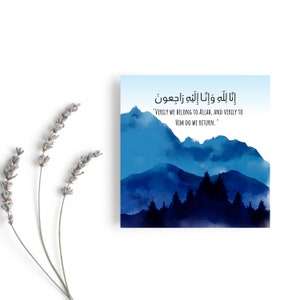 Carte de voeux de sympathie, il lit inna lilahi wa inna ilaihi rajioon