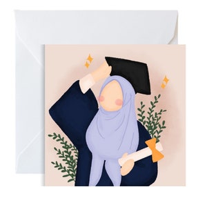 Cartão muçulmano de pós-graduação, muçulmano em cartão hijab para graduados