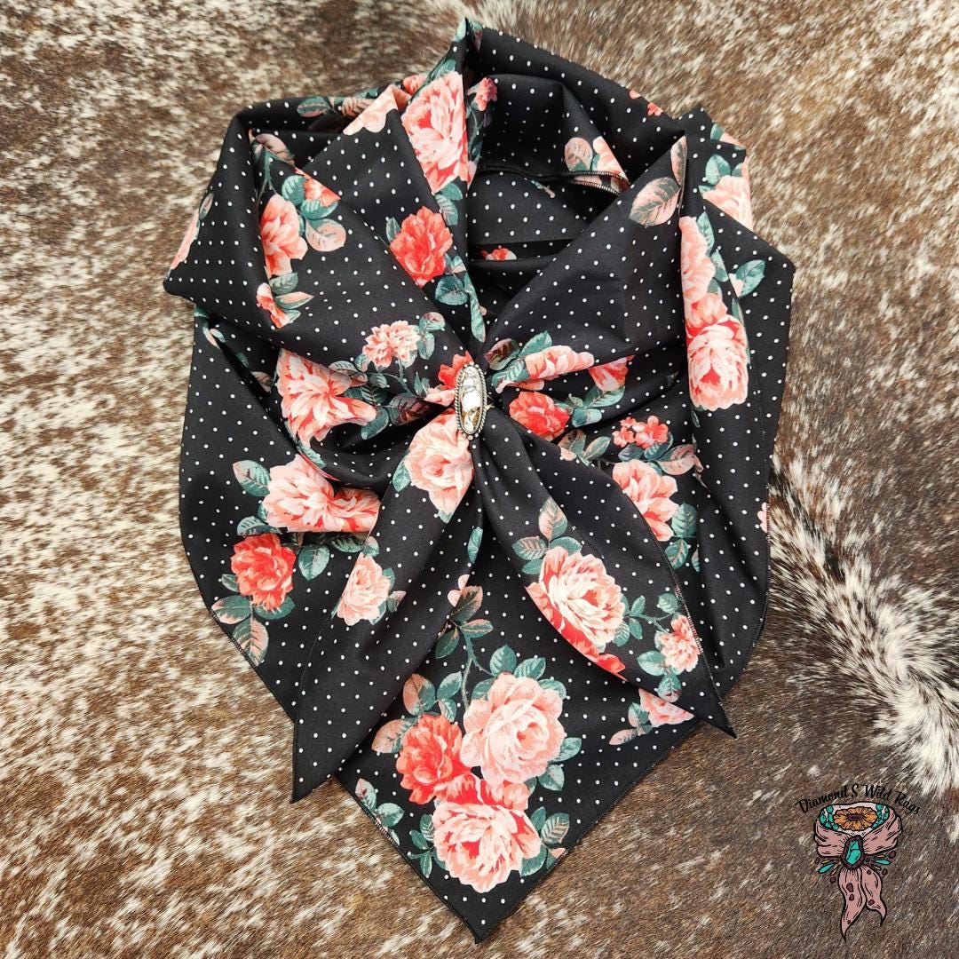Polka Dot Rose Wild Rag - Multiple Sizes Available - Etsy