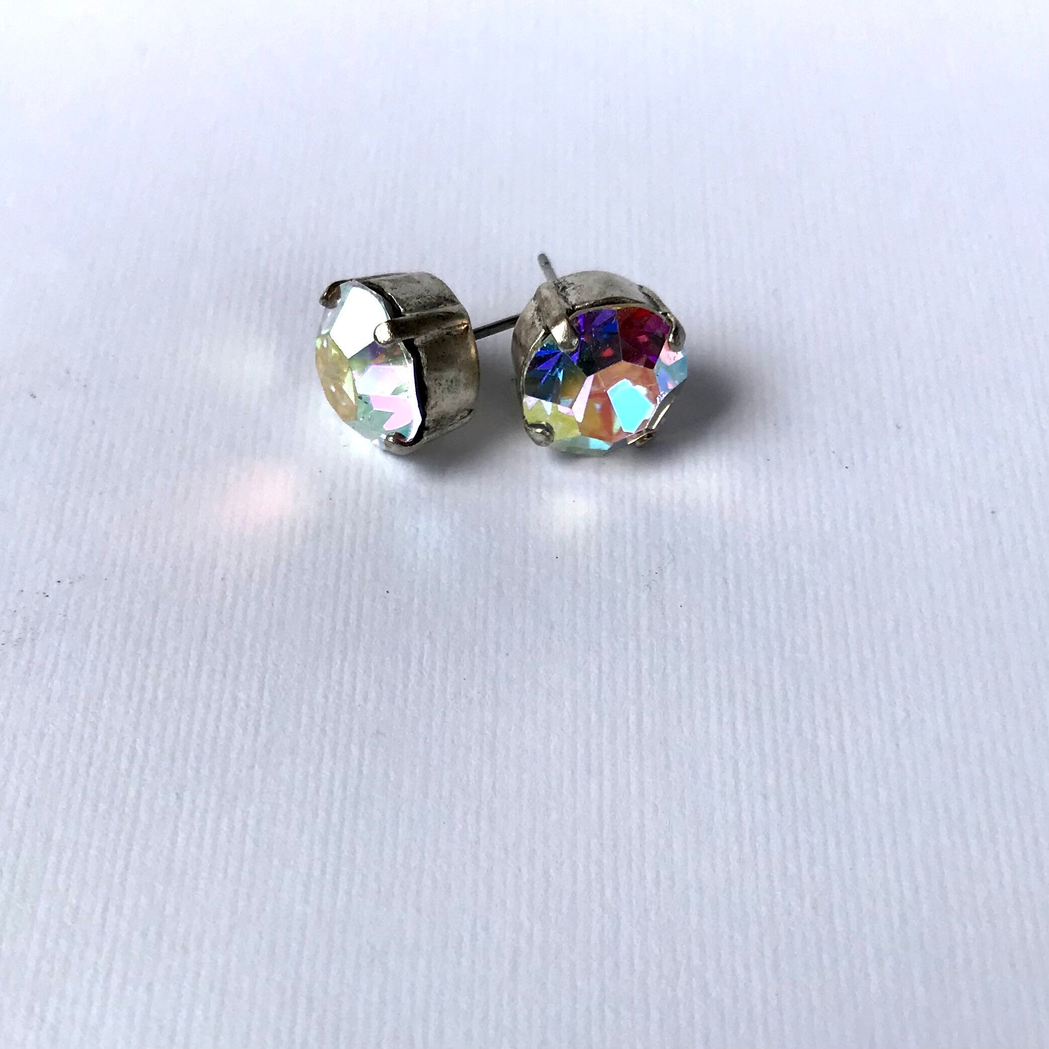 Aurora Borealis Crystal Stud Earrings Crystal Earrings Etsy UK