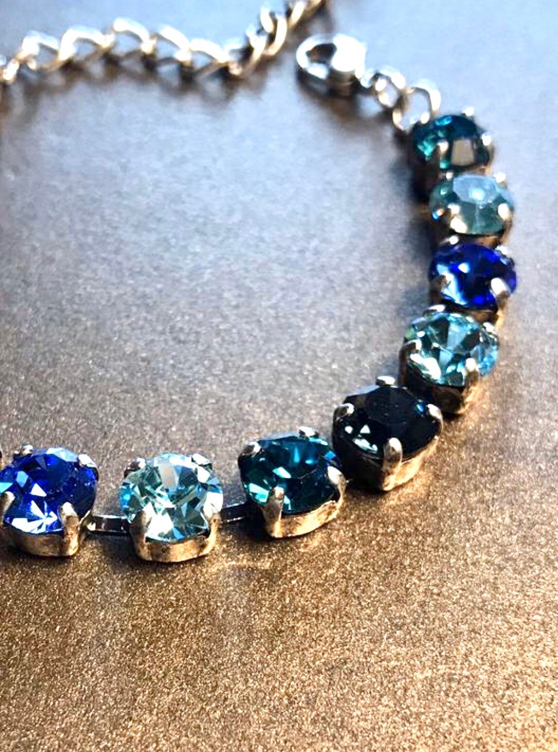 Swarovski Crystals in A Necklace, Tennis Bracelet, Cup Chain