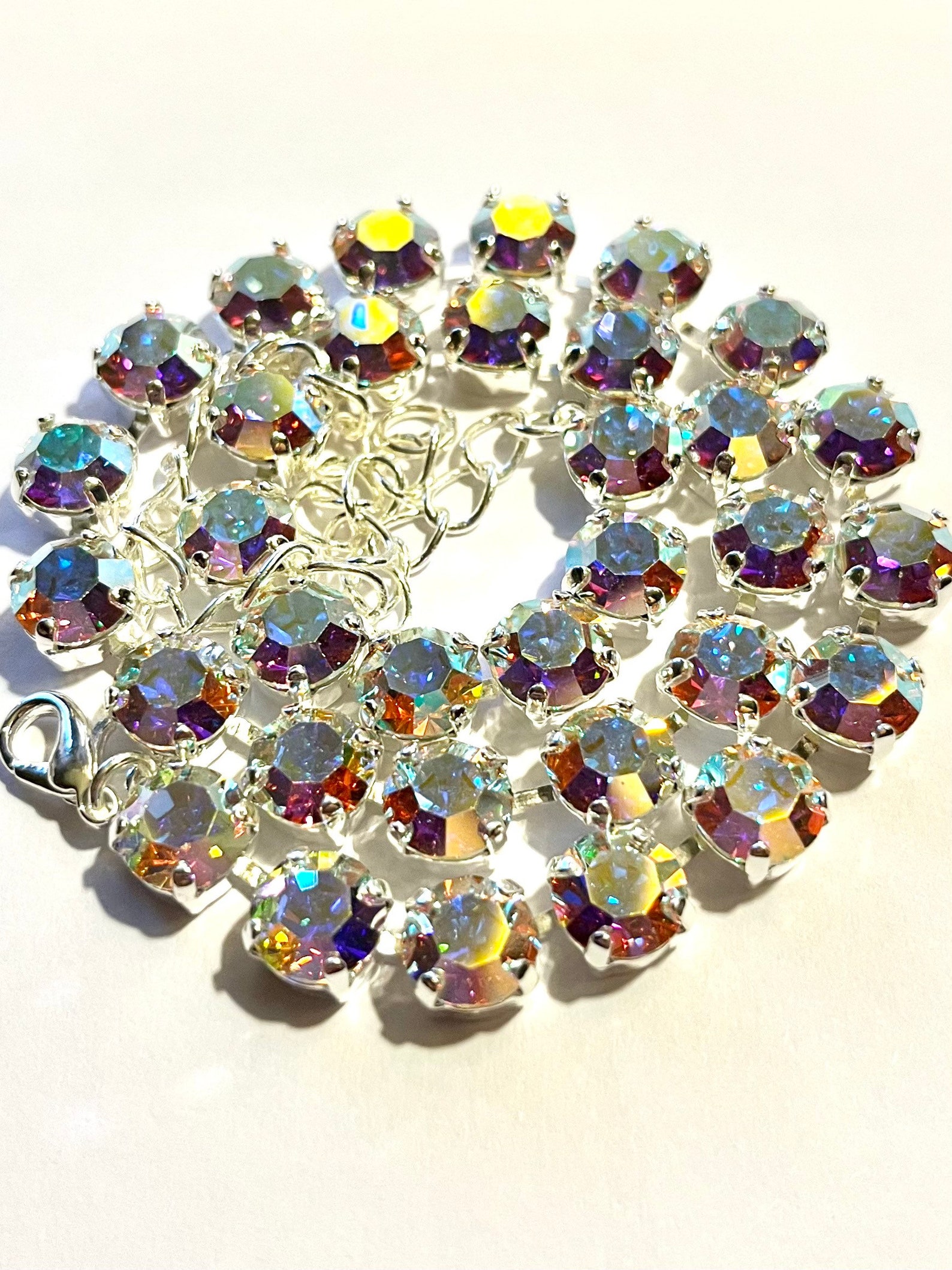 Swarovski Crystal Necklace Aurora Borealis Crystals - Etsy