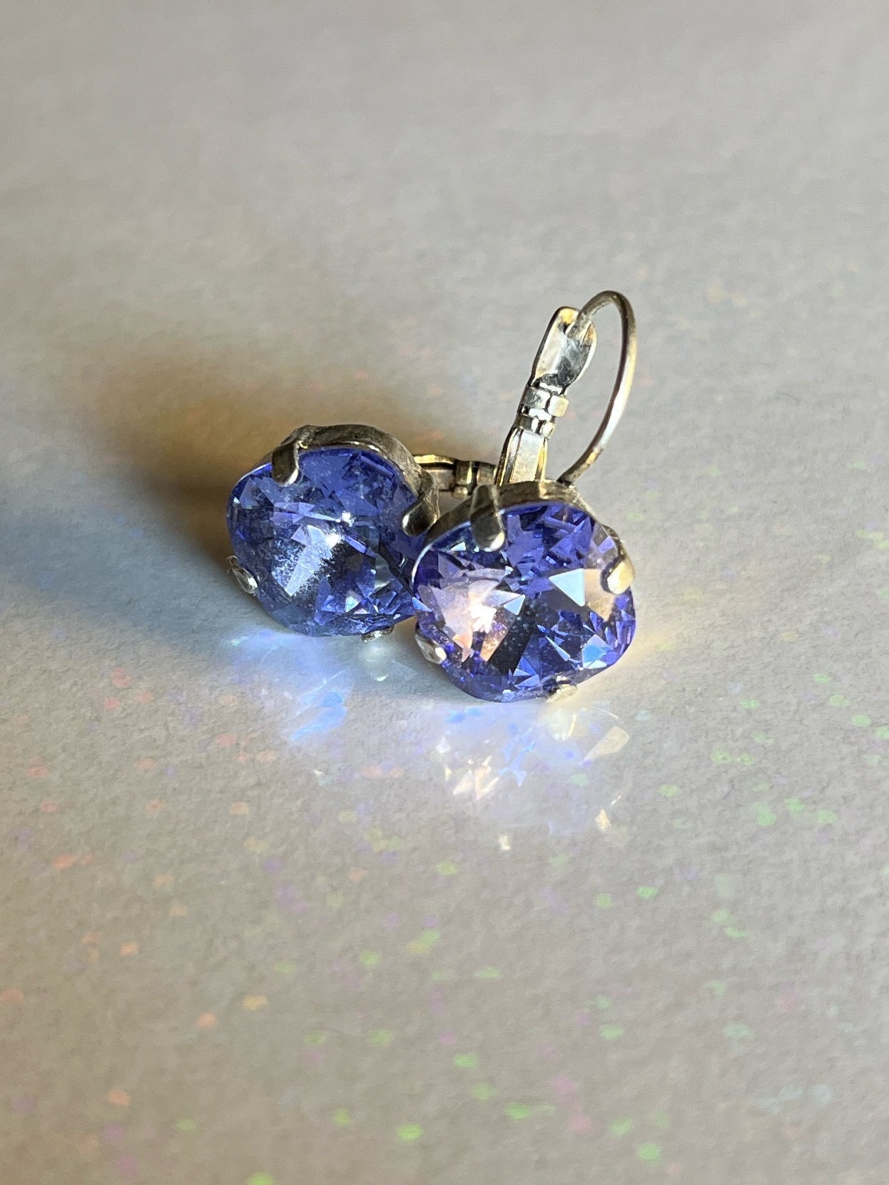 Crystal Lever Back Earrings