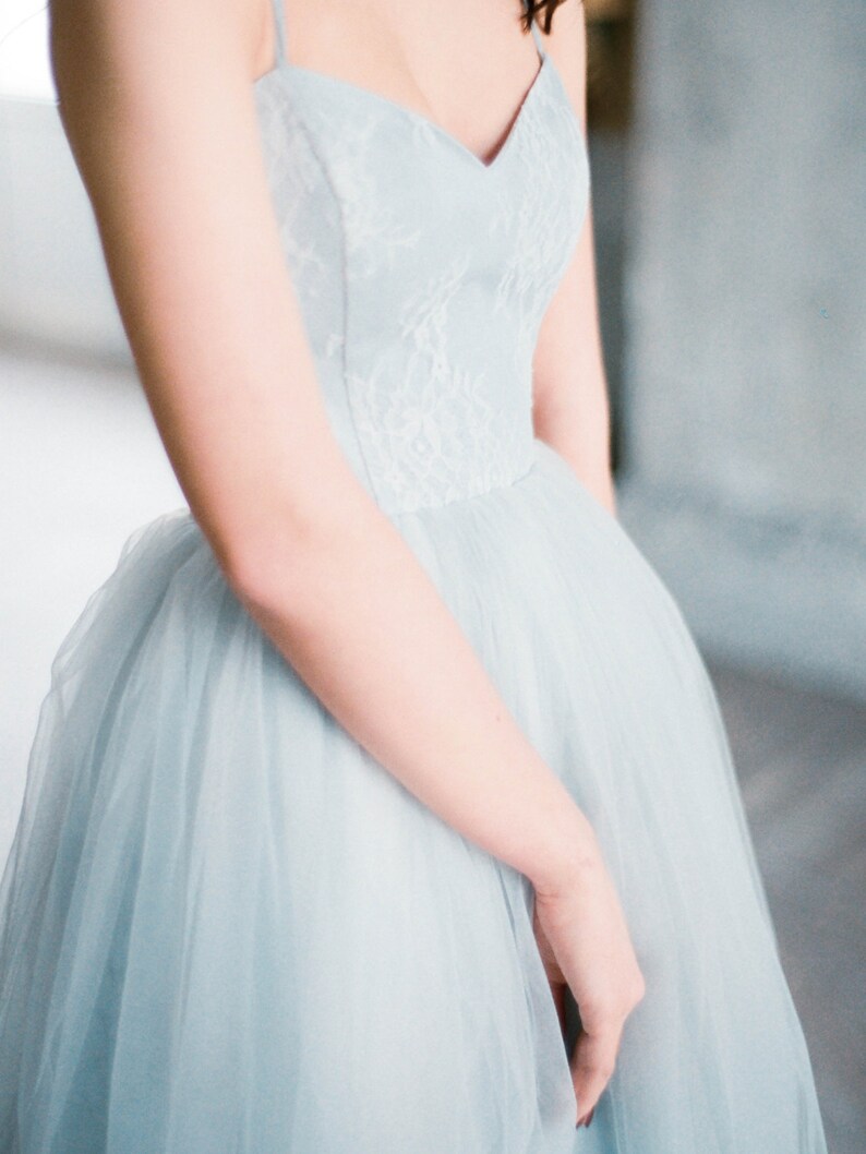 Wedding dress TARA // Tulle wedding dress gray wedding dress Etsy