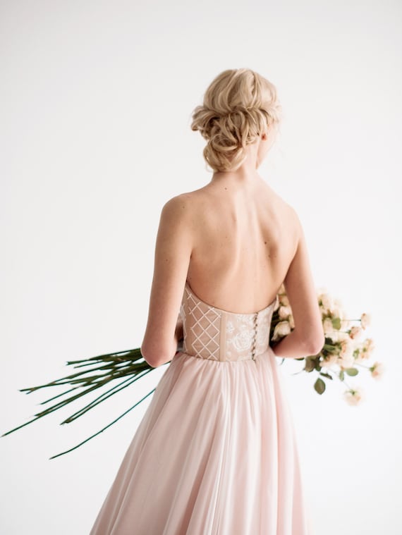 Anisia Sample Us2 Beaded Wedding Dress Sleeveless Etsy