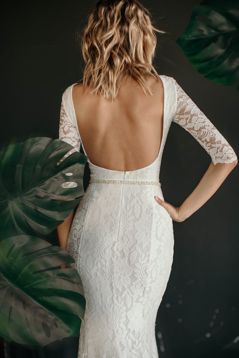 Wai Sample Us2 Sleek Mermaid Wedding Dress Modern Etsy