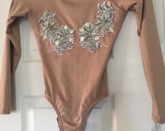 PRICE REDUCED! Nude and Silver Leotard, Child Medium