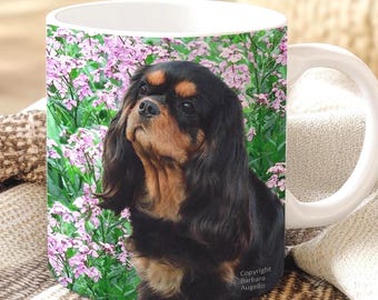 Cavalier King Charles Spaniel Mug: Black & Tan Cavalier Lover Gift, Ceramic 11oz and 15oz