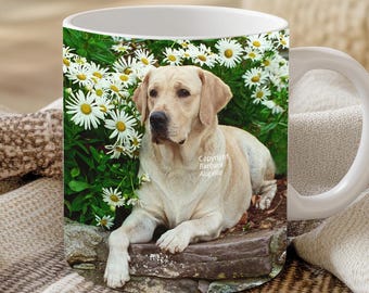 Yellow Lab Mug: Labrador Lover Gift, Ceramic Coffee Mug 11oz & 15oz