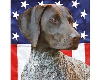 German Shorthaired Pointer American Flag: 12"x18" & 28"x40" Garden Art