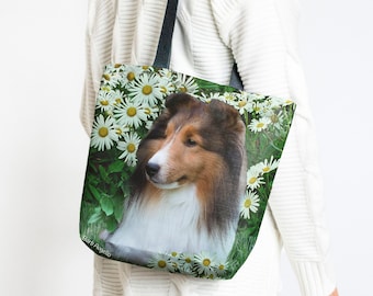 Sheltie Tote Bag, Sheltie Gift, Sheltie Sable Art