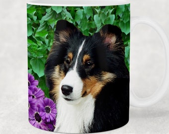 Sheltie Mug, Sheltie Gift, Tri Sheltie Coffee Mug