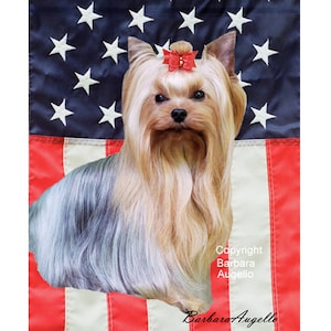 Yorkie Flag, Yorkie Gift, Yorkshire Terrier Art