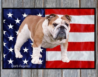 English Bulldog Door Mat, Bulldog Gift, Bulldog Floor Mat