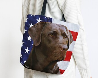 Chocolate Lab Tote Bag, Chocolate Lab Gift, Chocolate Lab Art