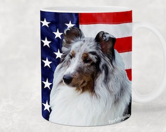 Sheltie Mug, Sheltie Gift, Sheltie Blue Merle Art