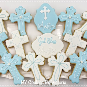Custom Baptism Gift Cookies, Christening Cookies, First Communion Cookie Favor, Confirmation Favors - Individually Wrapped