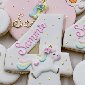 Cute Unicorn Baby Shower Cookies, Unicorn themed Birthday Cookies, Birthday Unicorn Themed Candy Table, Baby Shower Unicorn Cookies Favors image 2