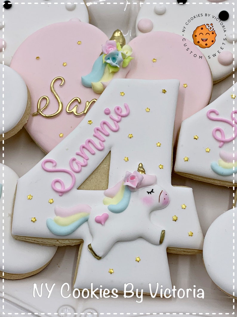 Cute Unicorn Baby Shower Cookies, Unicorn themed Birthday Cookies, Birthday Unicorn Themed Candy Table, Baby Shower Unicorn Cookies Favors image 2