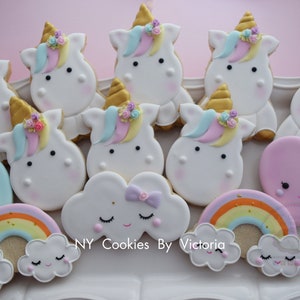 Cute Unicorn Baby Shower Cookies, Unicorn themed Birthday Cookies, Birthday Unicorn Themed Candy Table, Baby Shower Unicorn Cookies Favors image 6