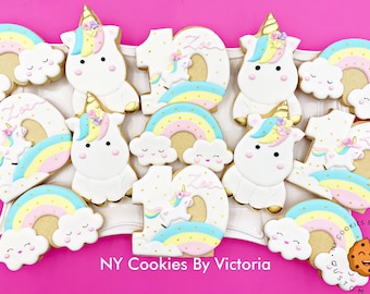Cute Unicorn Baby Shower Cookies,  Unicorn themed Birthday Cookies, Birthday Unicorn Themed Candy Table, Baby Shower Unicorn Cookies Favors
