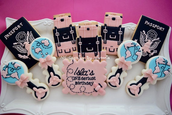 Baby Shower Travel Themed Cookies Birthday Party Travel Etsy
