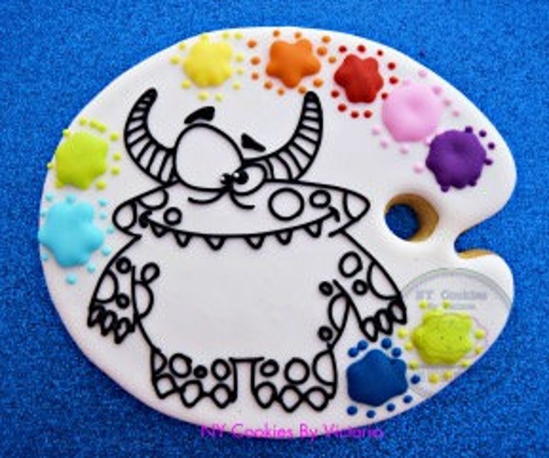 PYO Cookie Paint Your Own Cookie on a Paint Palette Shape | Etsy