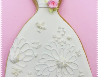 Wedding Cookies ,Bridal Shower Favors, Engagement Favors, Bridesmaid Dress Cookie. - On the color of your theme party. - Individually Wrap
