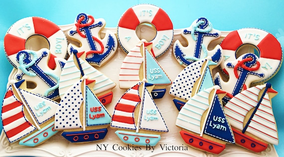 Birthday Nautical Cookies OR Candy Covered Oreo Nautical Theme