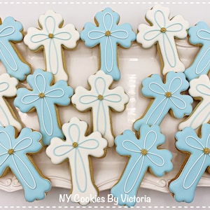 Baptism Cross Cookie Gift, Christening Cookie Gift, Custom Confirmation Cross -  First Communion Cross Cookie Favor, Individually Wrapped