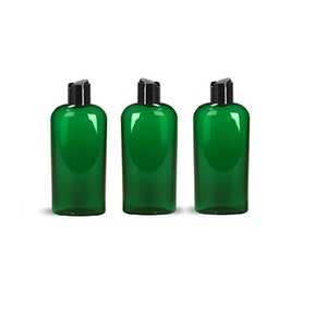 8 oz Empty Green Bottle with Color Choice for Cap
