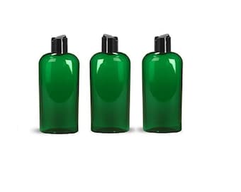 8 oz Empty Green Bottle with Color Choice for Cap