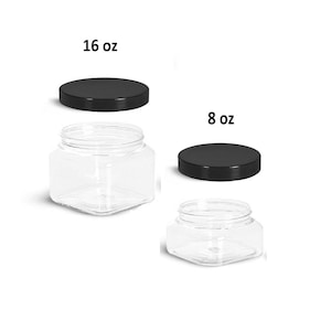 Lege-doorzichtige-vierkante-plastic-pot met dop