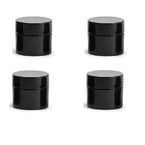 DISCOUNTED - 0.25 oz Empty Black Lip Balm, Lip Gloss Jar container with cap