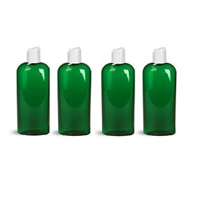 8 oz Empty Green Bottle with White Cap