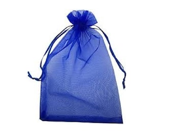 Large Organza Bags Royal Blue- 6 x 9 Inch
