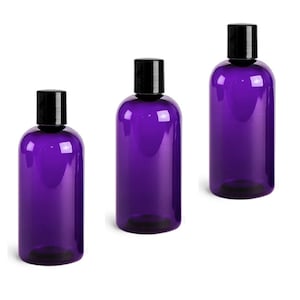 8 oz Empty Purple Boston Round Shaped Bottle with Choice of Cap