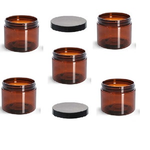 Lege bronzen plastic pot van 2, 4 oz of 8 oz met keuze uit kleur dop