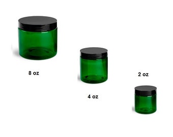Frasco de plástico verde, envase de paredes gruesas, para cosméticos (2, 4, 8 oz)